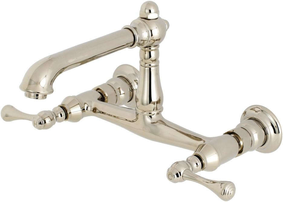 Kingston Brass English Country Two-Handle 2-Hole Wall Mount Bathroom Faucet