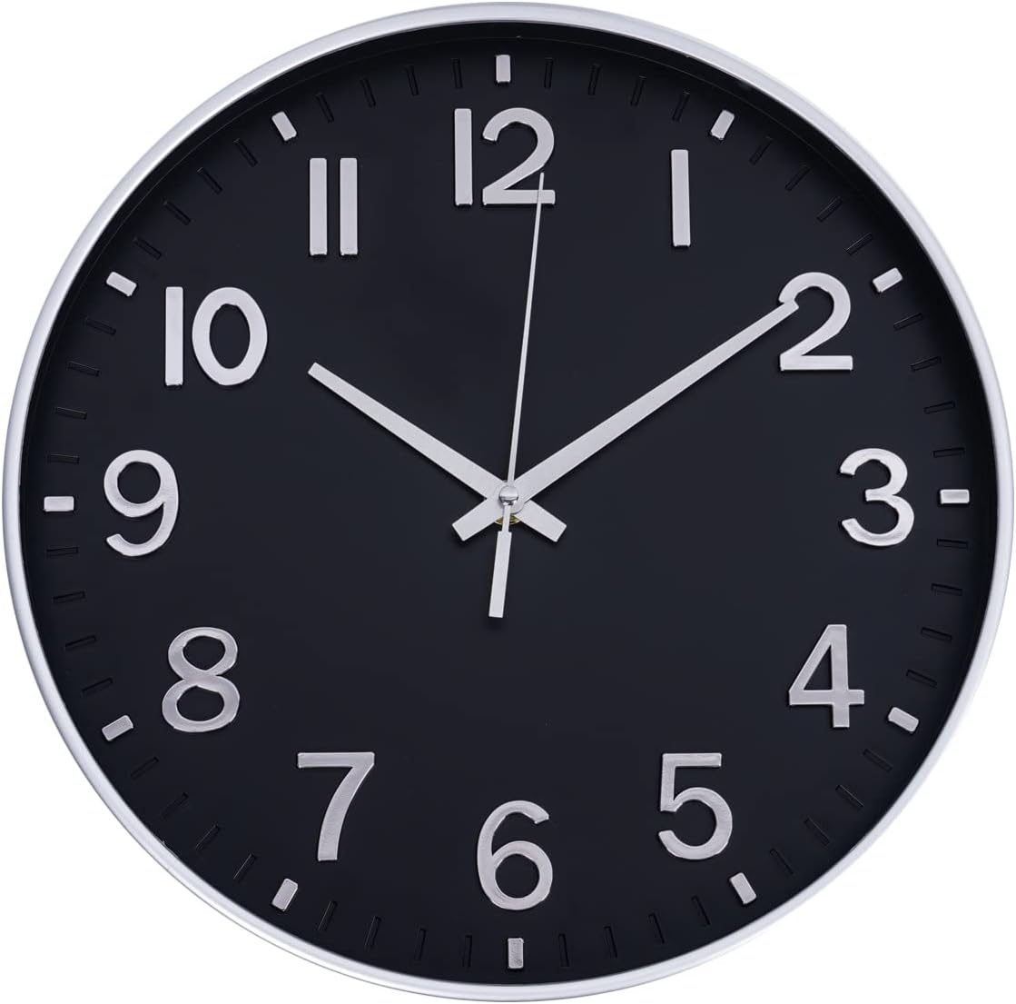 Warkul 12-Inch Wall Clock High-precision Battery Operated Easy-to-Read Silent Non-Ticking Quartz Clock Wall Art Decoration