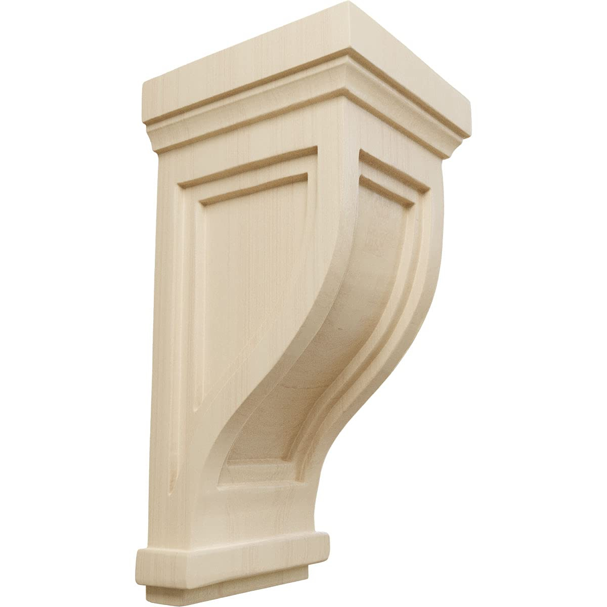 Ekena Millwork 4 3/4"W x 5"D x 10"H Traditional Recessed Corbel, Rubberwood