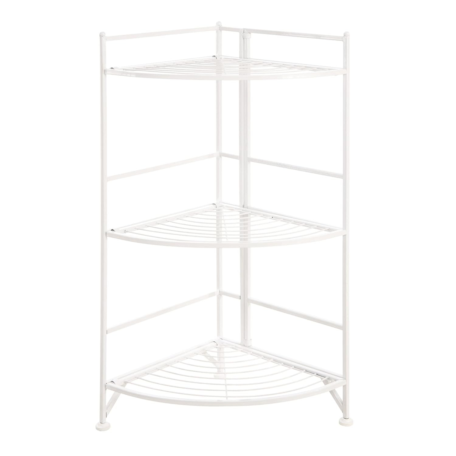 Convenience Concepts Designs2Go Corner Plant Stand in White Metal Frame Finish