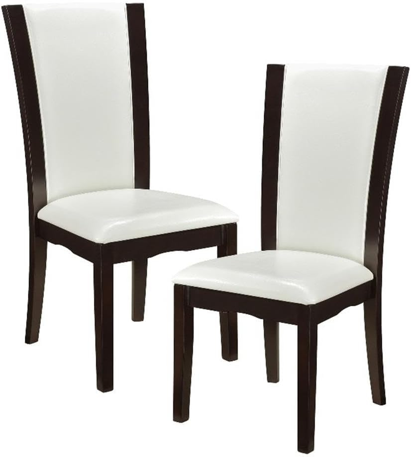 Lexicon Wood and Faux Leather Dining Room Side Chair in Espresso (Set of 2)