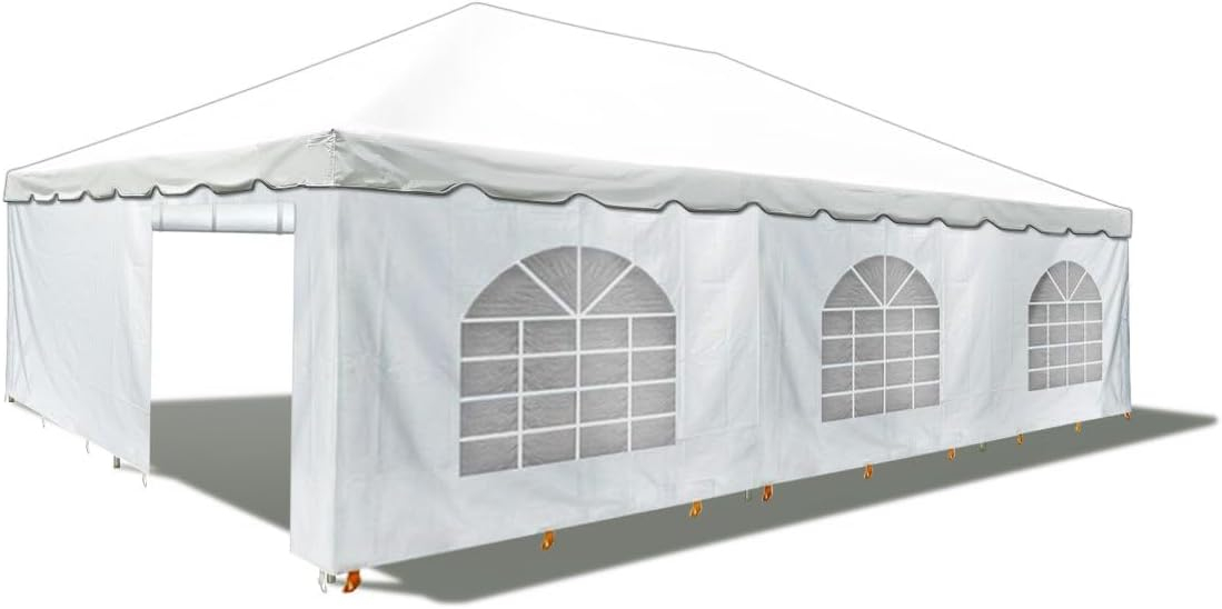 Party Tents Direct Weekender West Coast Frame Party Tent with Sidewalls, White, 20 ft x 30 ft