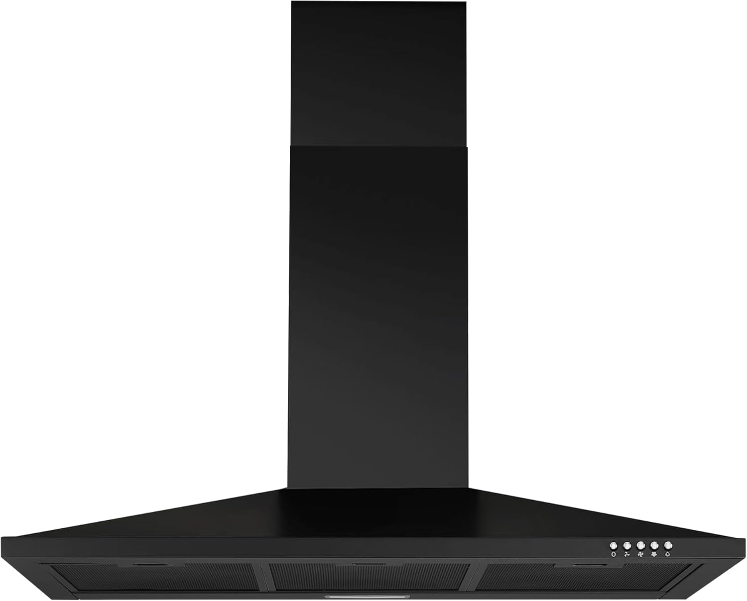 36 Inch Black Range Hood, 450 CFM Stainless Steel Wall Mount Kitchen Hood with Ducted Ductless Convertible, Button Control Over Stove Vent Hood with 3 Speed Noiseless Fan, LED Light (450CFM)
