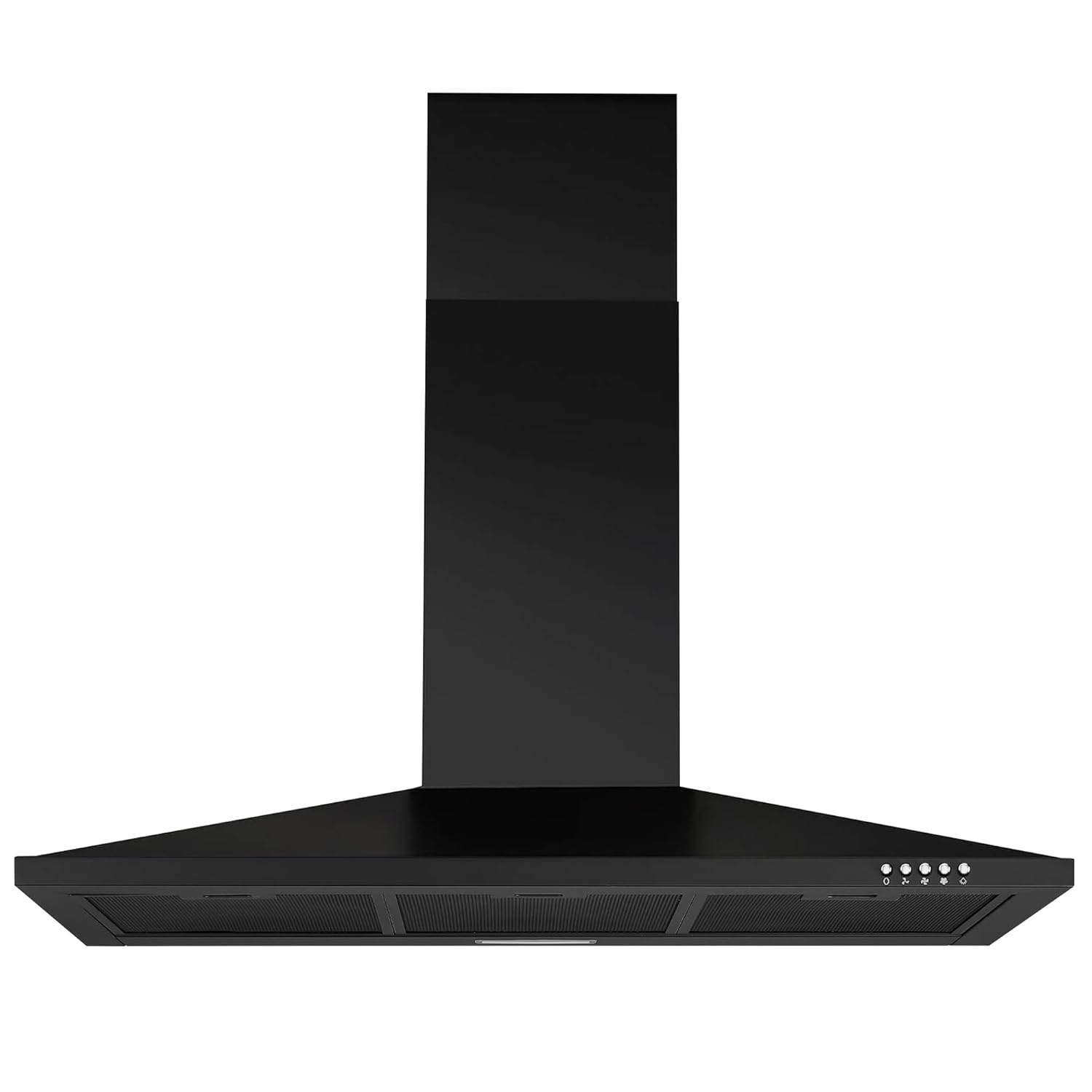 36 Inch Black Range Hood, 450 CFM Stainless Steel Wall Mount Kitchen Hood with Ducted Ductless Convertible, Button Control Over Stove Vent Hood with 3 Speed Noiseless Fan, LED Light (450CFM)
