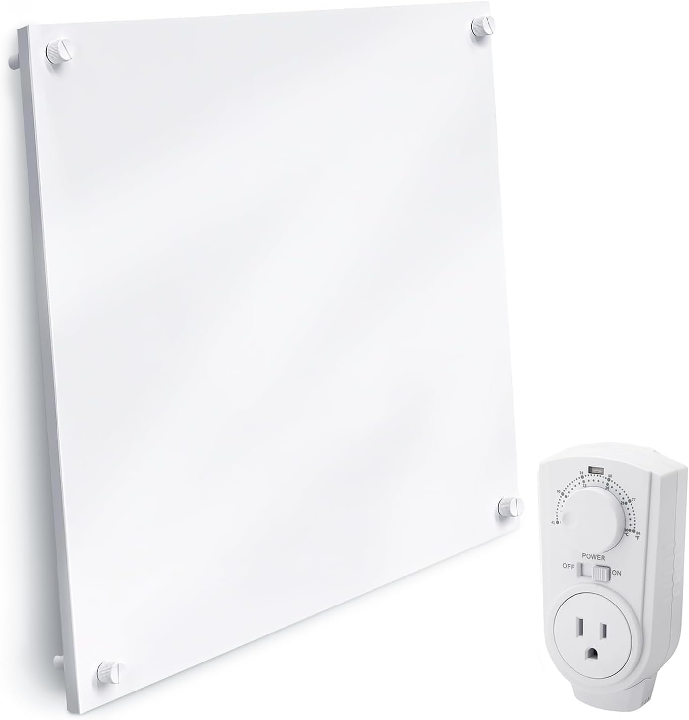 Wall Mount Space Heater Panel- 400 Watt Convector Heater, 120V Electric Heat Reflector | Ideal for 200 Sq Ft Room