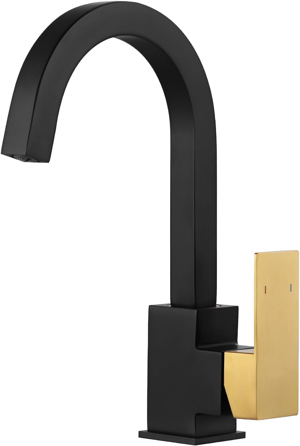 Bar Sink Faucet Black Gold, Bar Sink Faucet Single Hole, Stainless Steel Wet Bar Faucet with Single Handle for Kitchen Bathroom RV Restroom Sink, Durability Rust Square-Structured Faucet