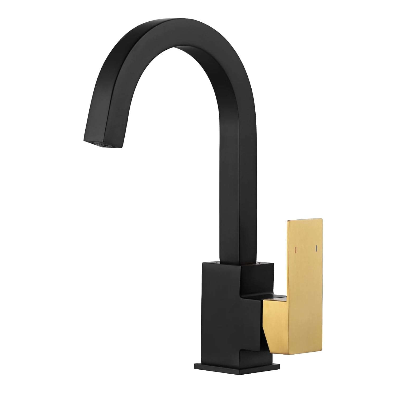Bar Sink Faucet Black Gold, Bar Sink Faucet Single Hole, Stainless Steel Wet Bar Faucet with Single Handle for Kitchen Bathroom RV Restroom Sink, Durability Rust Square-Structured Faucet