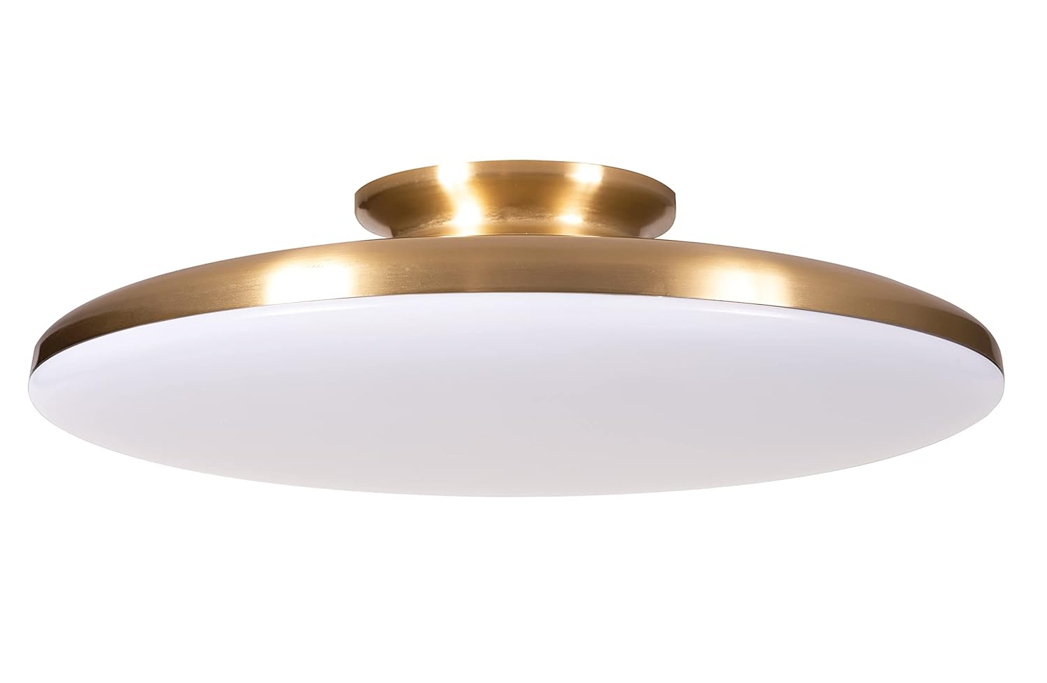 AFX  Skye LED Flush Mount with White Acrylic 25 Satin Brass Medium 15 inch Satin Brass