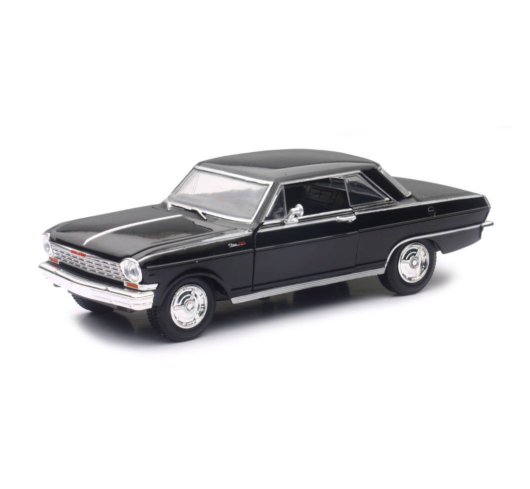 New Ray 71823B 1964 Chevrolet Nova SS Black Muscle Car Collection 1/25 Diecast Model Car