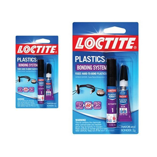 Loctite Super Glue Plastics Bonder, 1-0.14 oz Activator Stick + 1-0.07 oz Glue Tube, Clear 0.21 oz Kit