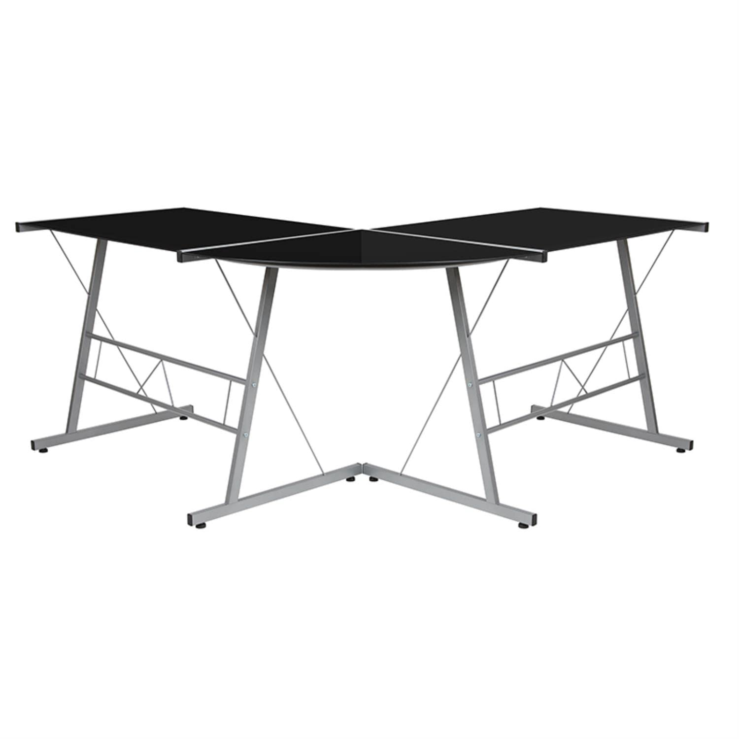 Flash Furniture L-Shaped Desk 83.5" Computer Corner Desk, Gaming Corner Desk, Home Office Corner Desk, Gaming Desk, Easy to Assemble, Black