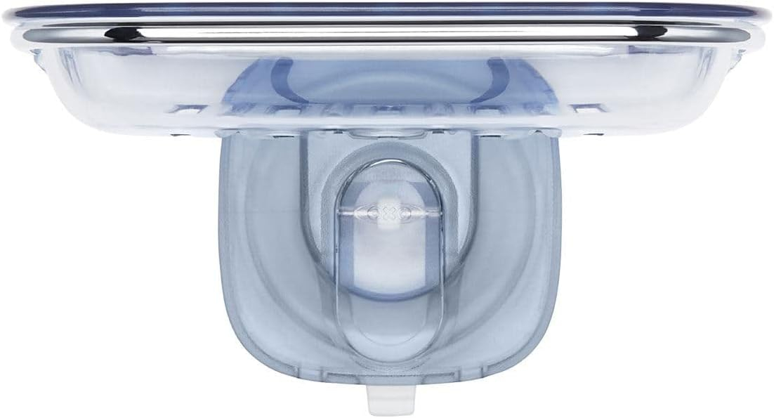 Clear Suction Cup Ceramic Soap Dish with Drainage Slots