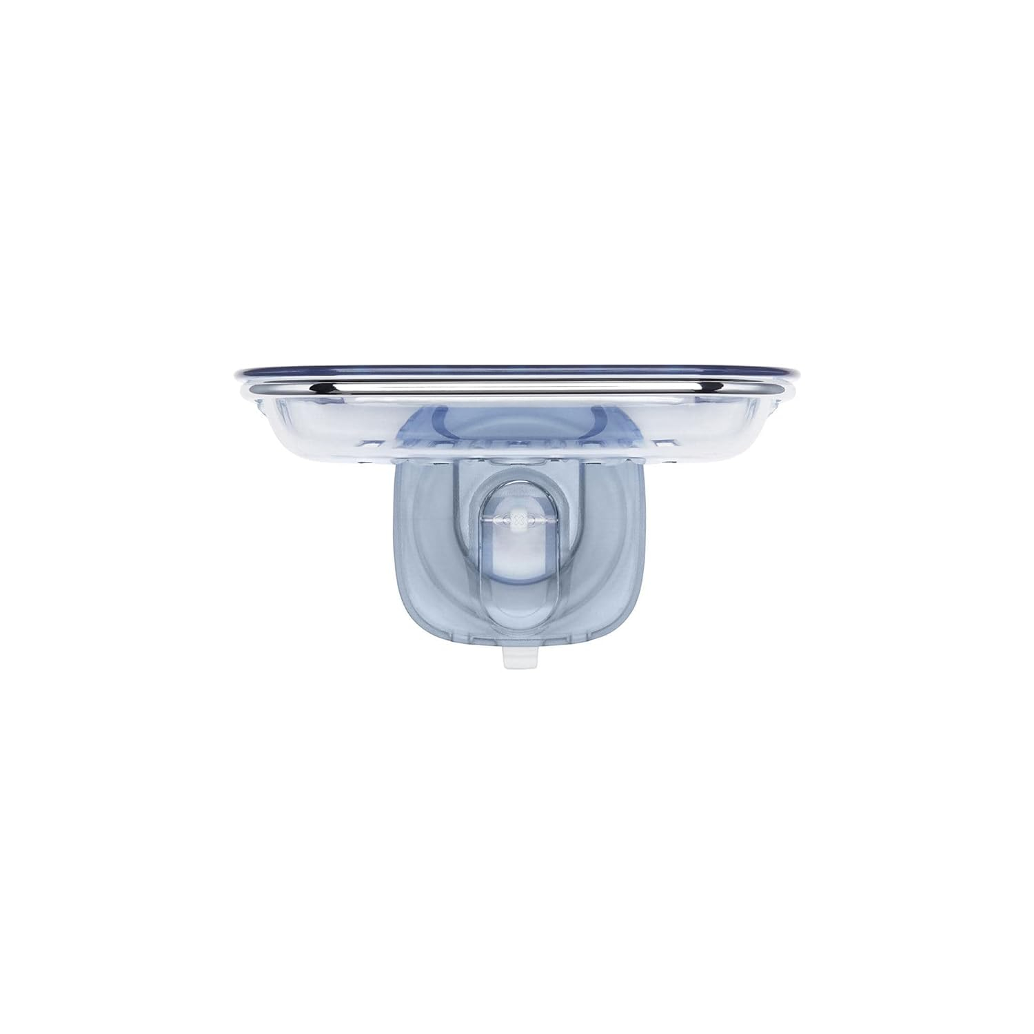 Clear Suction Cup Ceramic Soap Dish with Drainage Slots