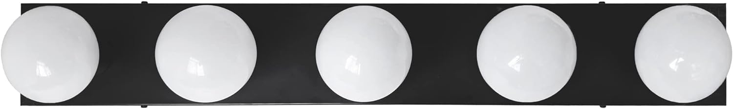Design House 588582-BLK 5-Light Vanity Strip Light Contemporary Dimmable for Bathroom, Bedroom, Makeup Vanity, Matte Black