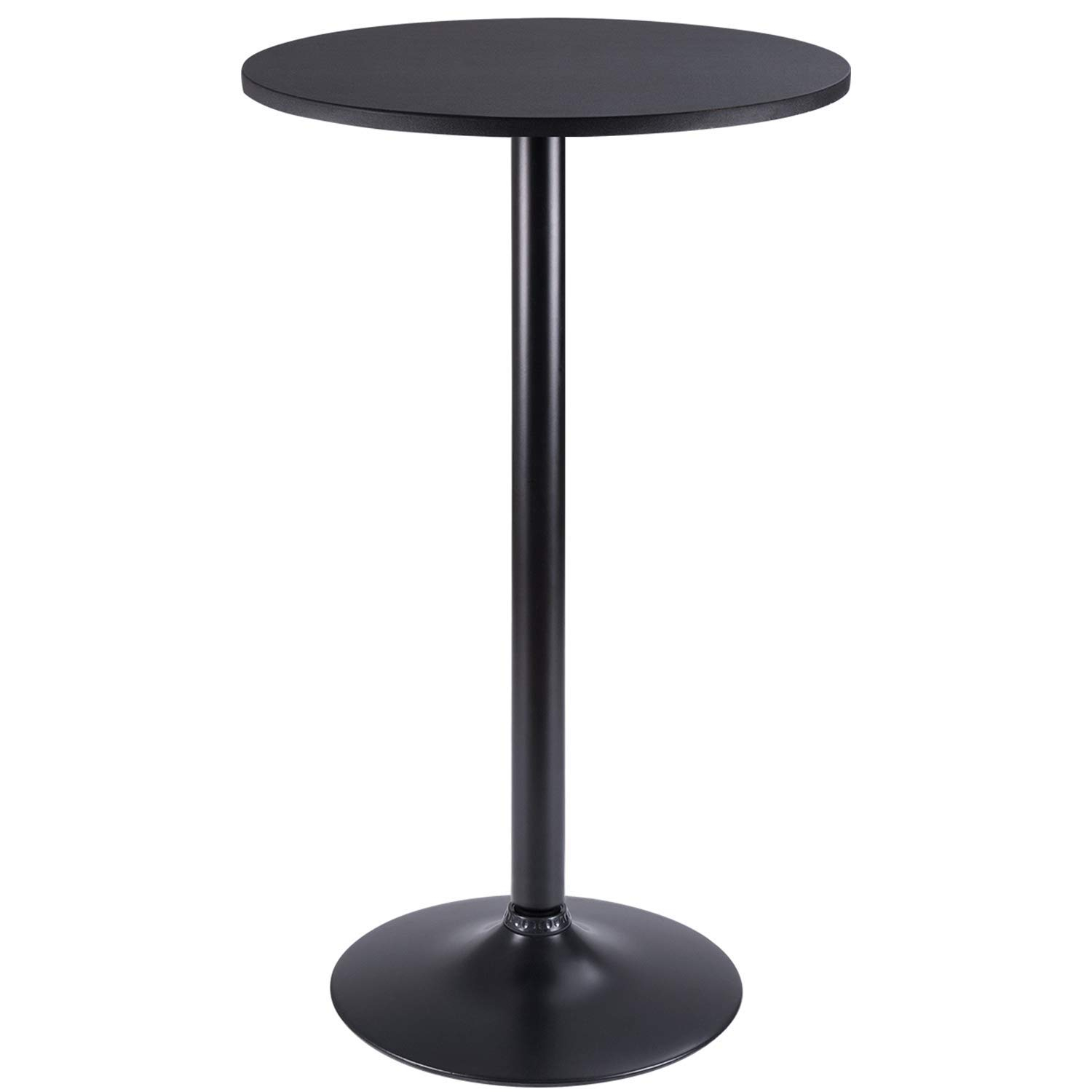 Black Round MDF and Metal Counter Height Table