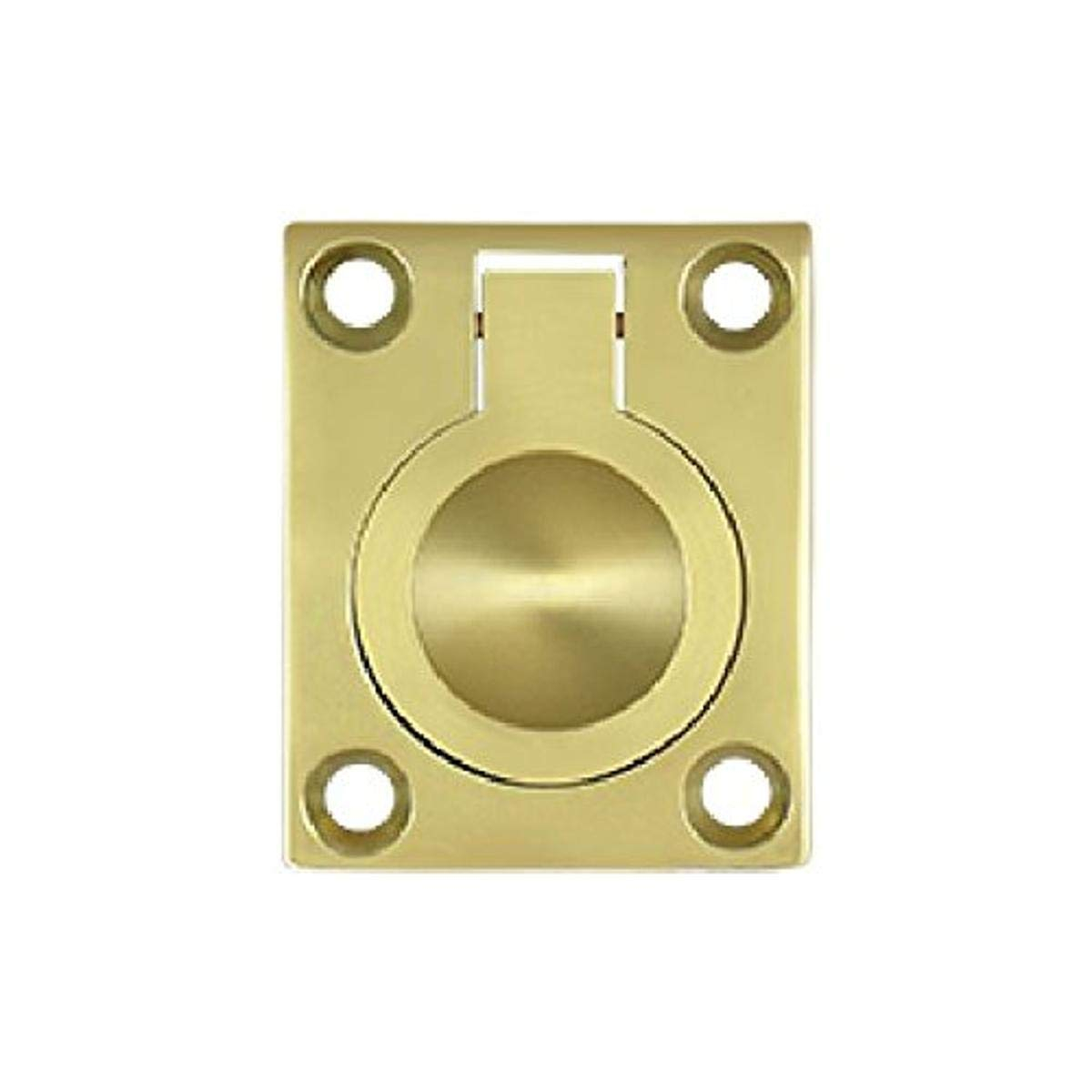 Deltana FRP175U3 Flush Ring Pull; 1-3/4" x 1-3/8"; Bright Brass Finish
