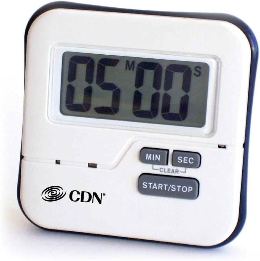 CDN White ABS Plastic Waterproof Digital Timer - 3"L x 3"W