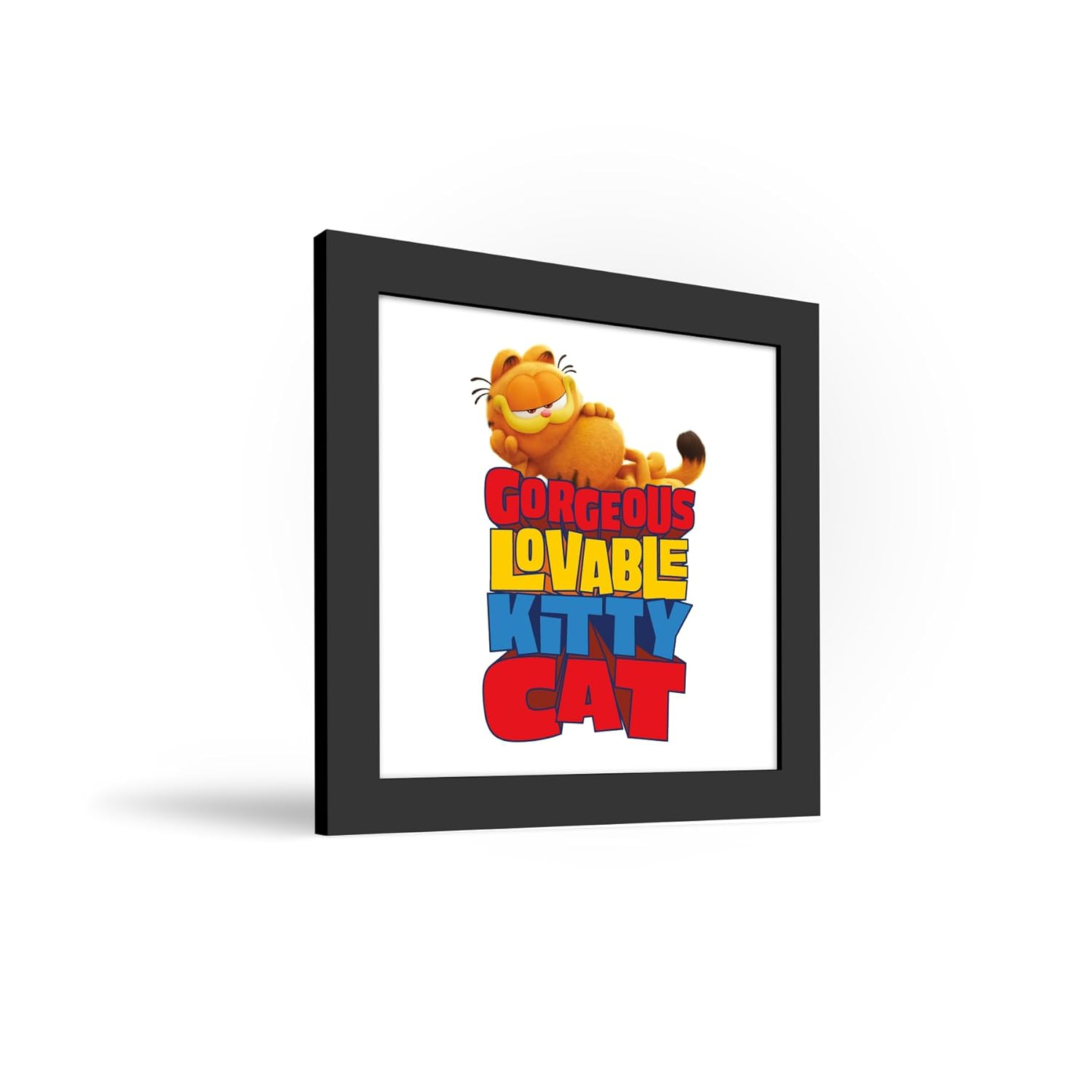 Gallery Pops The Garfield Movie - Gorgeous Lovable Kitty Cat Wall Art, Black Framed Version, 12" x 12"