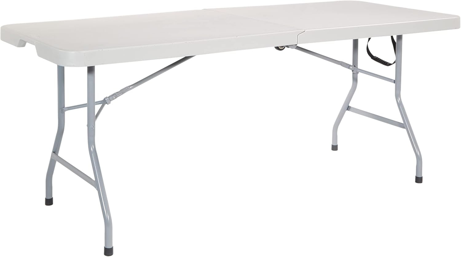 6 foot Resin Multi Purpose Center Light Gray Fold Table with Wheels