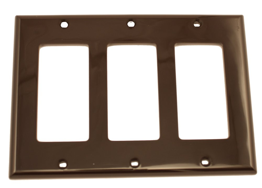 Brown Thermoplastic 3-Gang Decora Wallplate