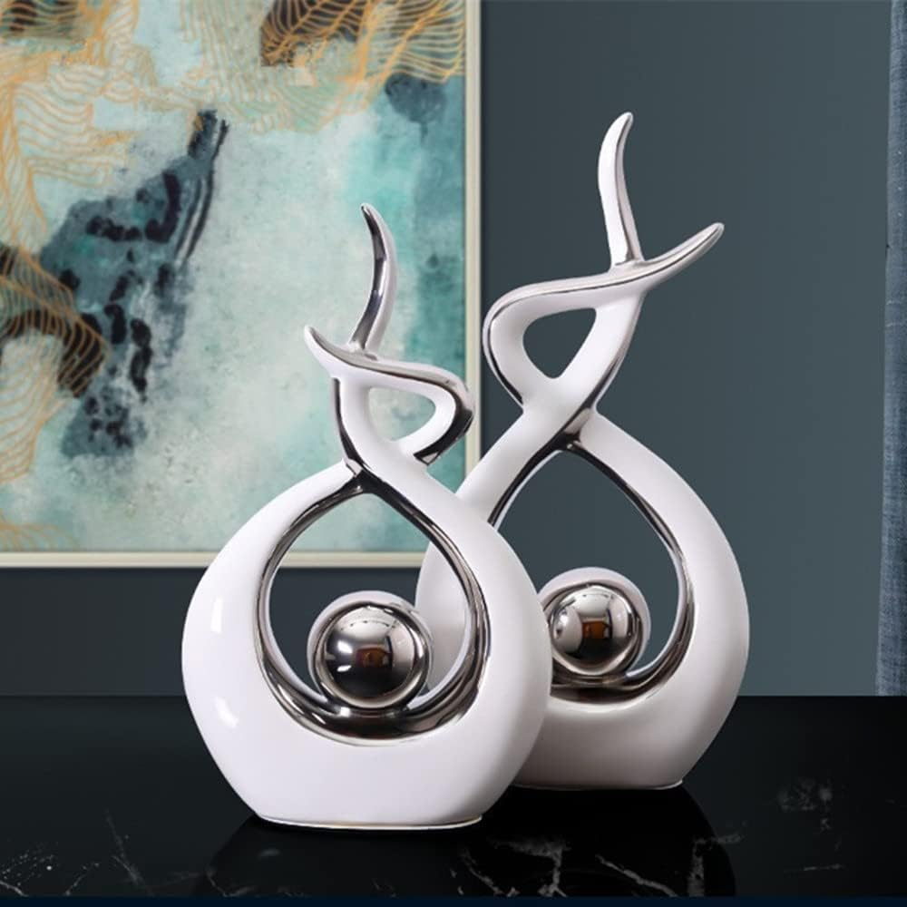 Home Decor Modern Abstract Art Ceramic Statue Table Decorations for Dining Room Living Room Office Centerpiece