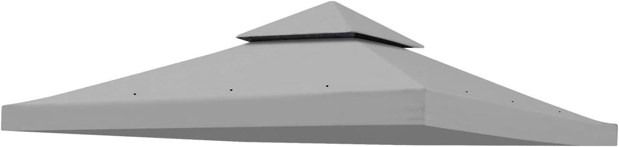 BenefitUSA Replacement 10'X10' Gazebo Canopy top Patio Pavilion Cover Sunshade plyester Double Tiers (Grey)