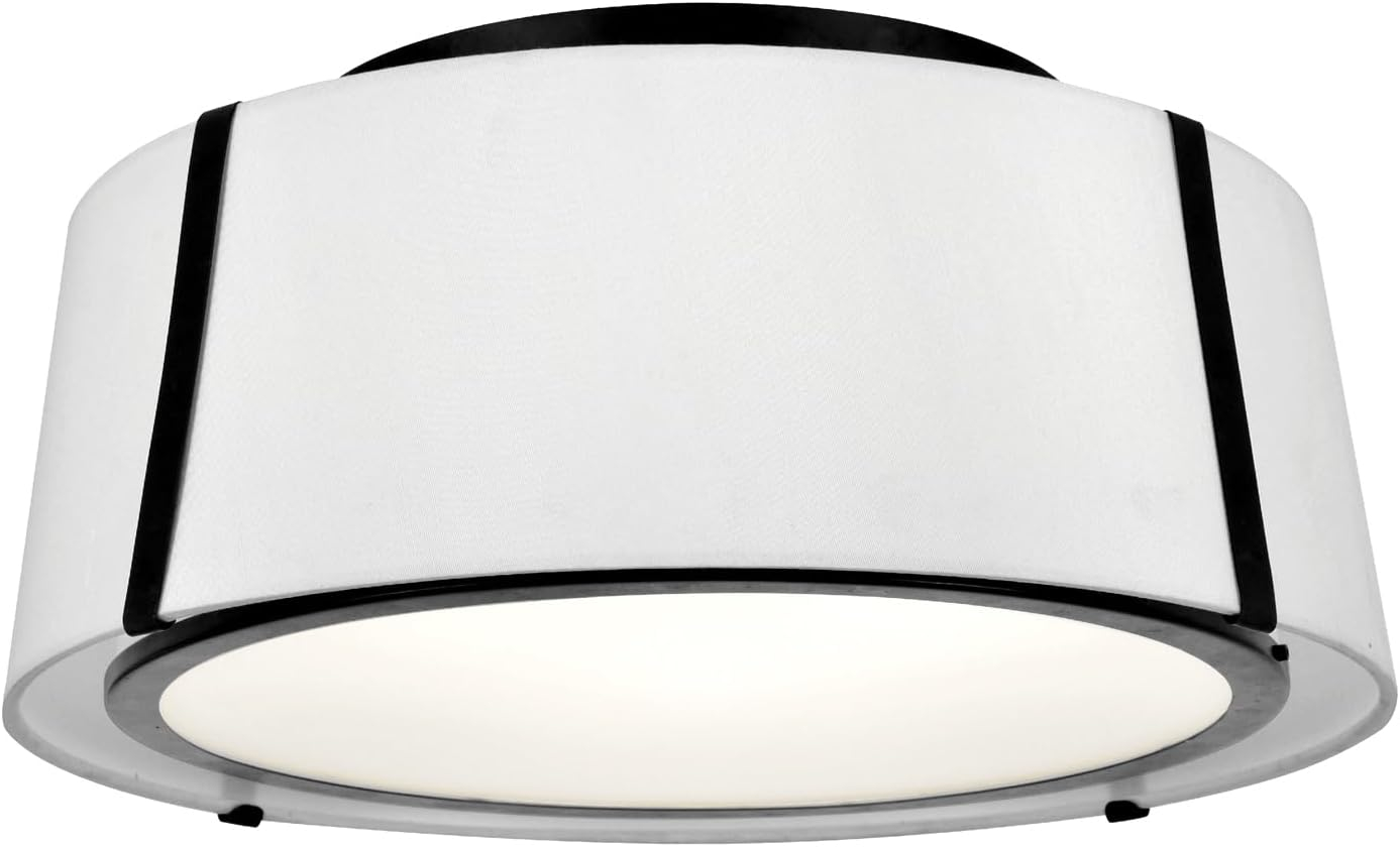 Crystorama Fulton 3 Light Matte Black Semi Flush Mount