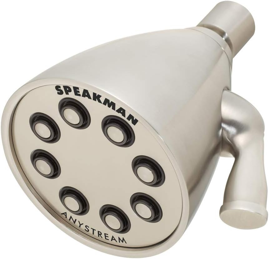 Brushed Nickel Adjustable Solid Brass Wall Mounted Shower Head