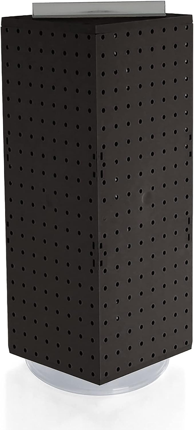 Azar Displays 703385-BLK Four-Sided Revolving 8"W x 20"H Pegboard Counter Display