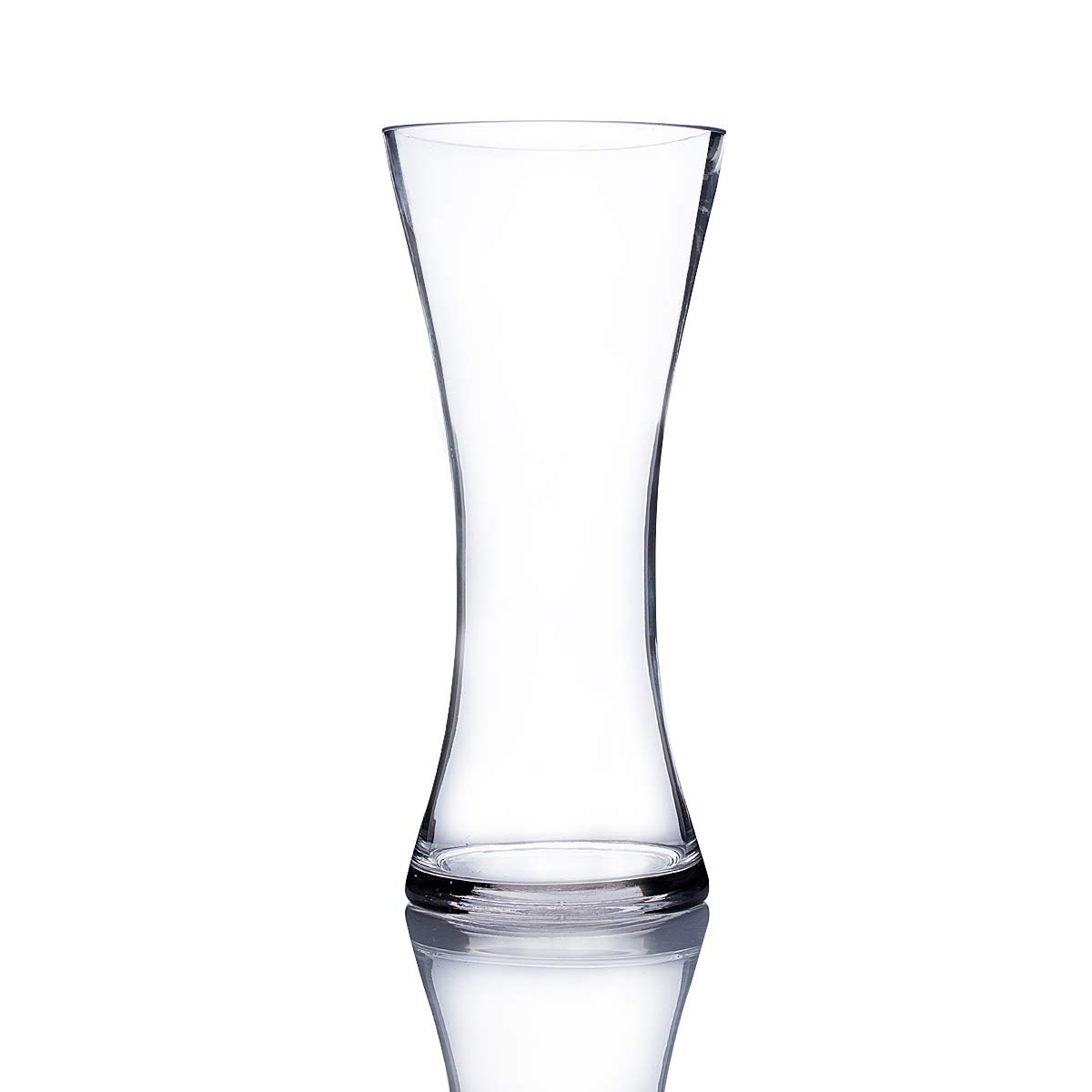 WGV Clear Glass Round Gathering Vase - 5" Wide x 12" Height, Good quality, Heavy Weighted Base - 1 Pc