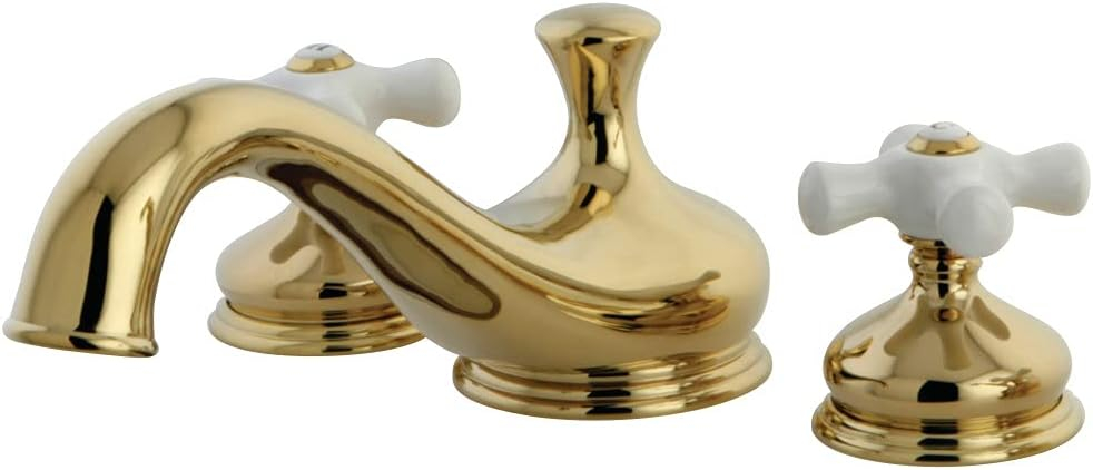 Kingston Brass Kingston Brass Heritage Two-Handle 3-Hole Deck Mount Roman Tub Faucet KS3332PX