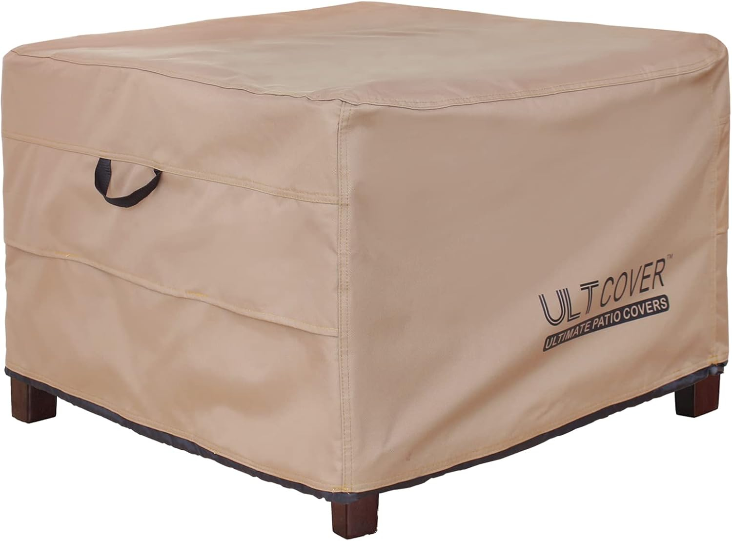 ULTCOVER Waterproof Patio Ottoman Cover Square Outdoor Side Table Furniture Covers Size 32L x 32W x 20H inch