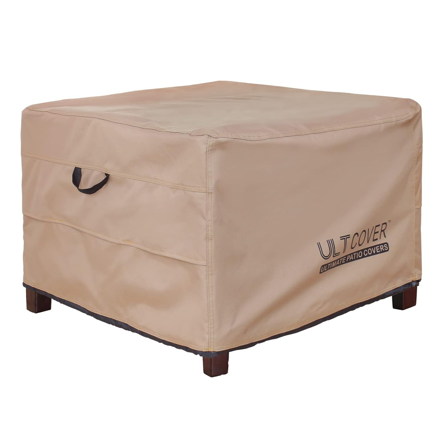 ULTCOVER Waterproof Patio Ottoman Cover Square Outdoor Side Table Furniture Covers Size 32L x 32W x 20H inch
