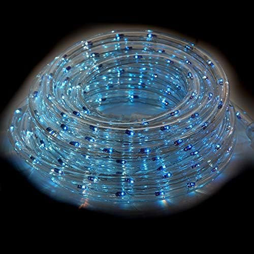 18 ft. LED Blue Rope Light Kit, 216 Lights, Ready-to-Install Connectable Indoor-Outdoor Tube Light, Mounting Clips Included