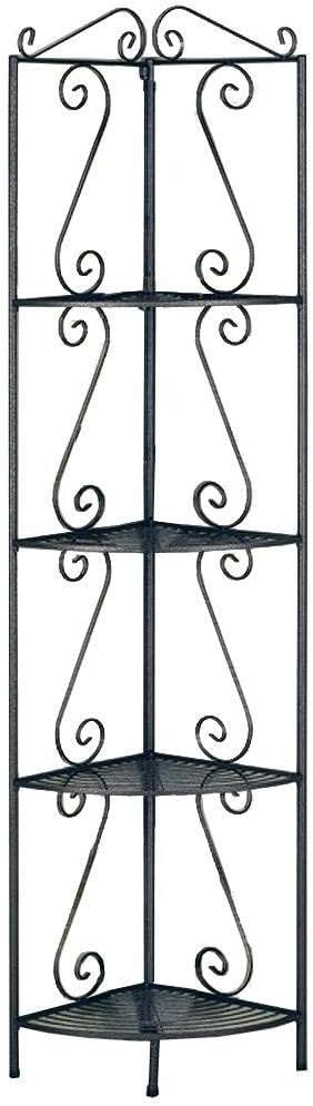 Monarch Specialties Bookshelf, Bookcase, Etagere, Corner, 4 Tier, 70"H, Office, Bedroom, Brown Metal