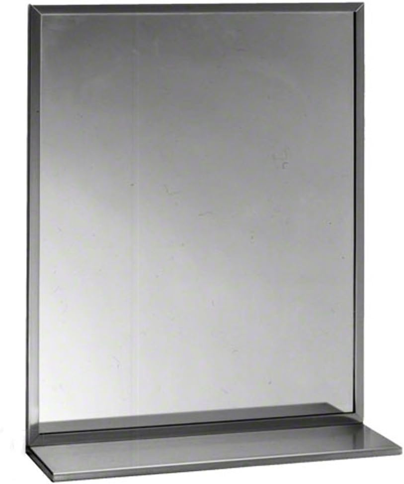 Rectangular Silver Stainless Steel Bathroom Mirror, 24" x 30"