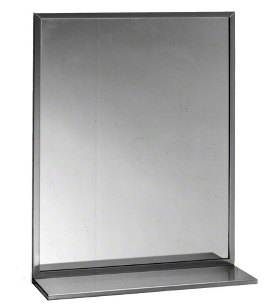 Rectangular Silver Stainless Steel Bathroom Mirror, 24" x 30"