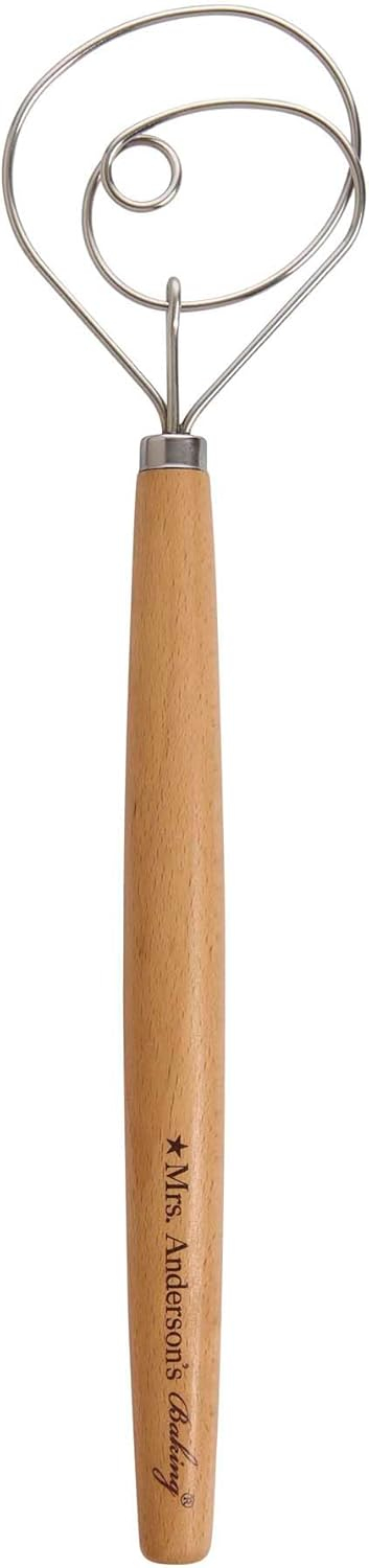 Mrs. Anderson’s Baking Dough Whisk, 18/8 Stainless Steel Blade, 15-Inches