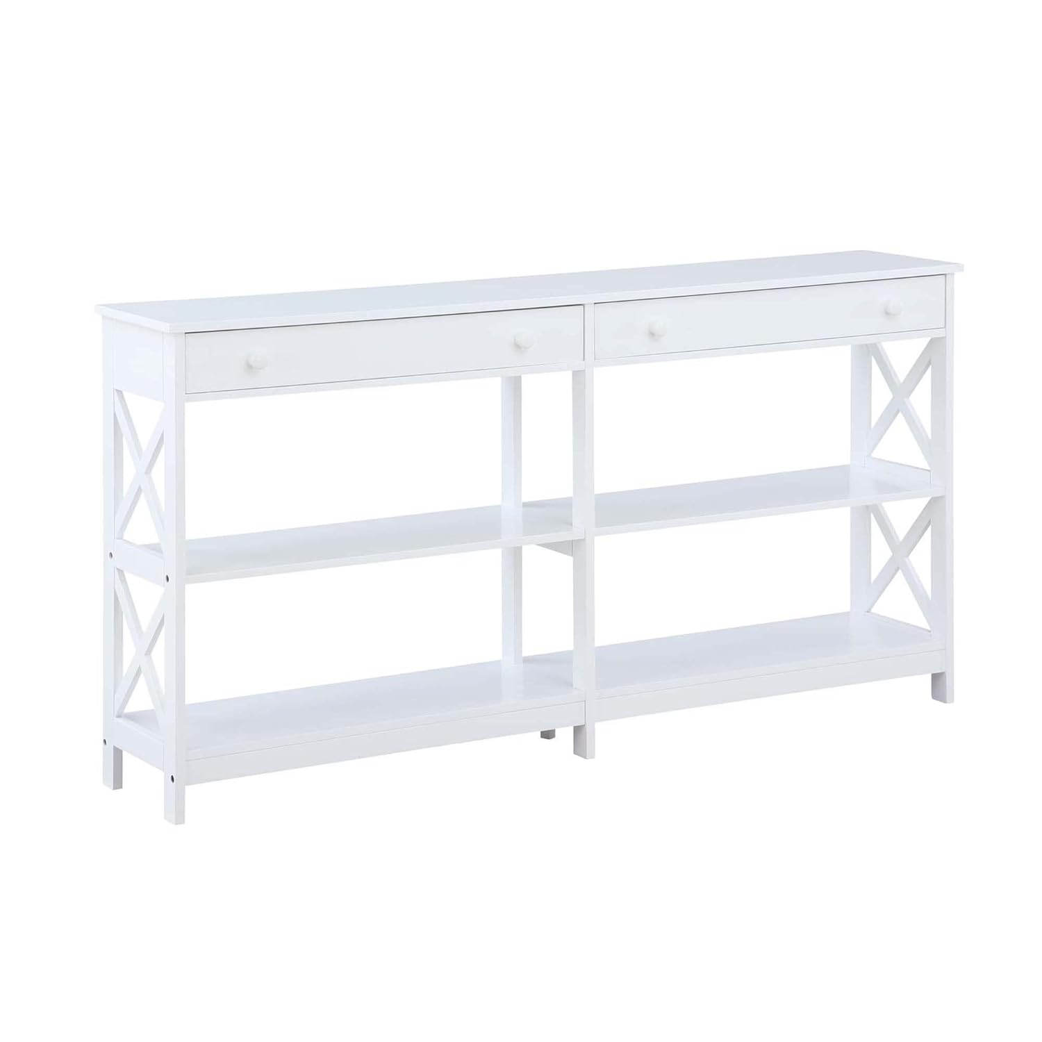 Convenience Concepts Oxford 2 Drawer 60 inch Console Table with Shelves