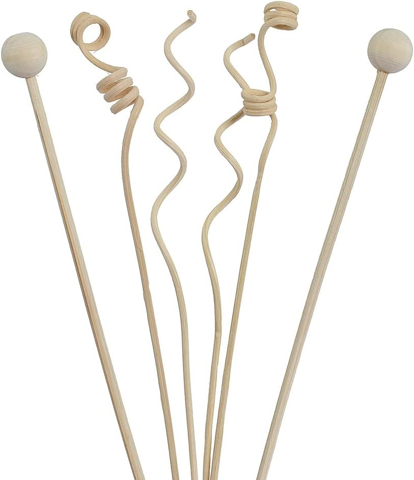 6Pcs Reed Diffuser Sticks, Natural Rattan Wood Sticks Essential Oil Aroma Diffuser Sticks Refill Replacement for Aroma Fragrance