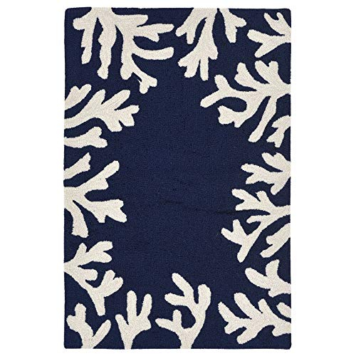 Liora Manne Capri Coral Border Indoor Outdoor Area Rug Navy