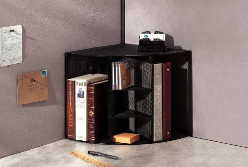 Rolodex Mesh Collection Corner Desktop Shelf Black (62630)