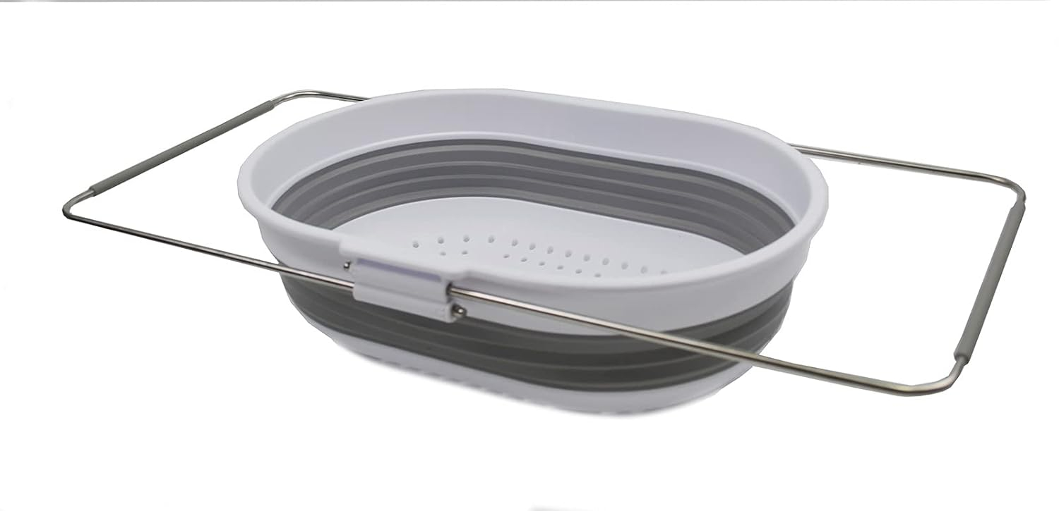 SAMMART 5L (1.3 gallon) Expandable & Collapsible Over The Sink Rectangular Colander