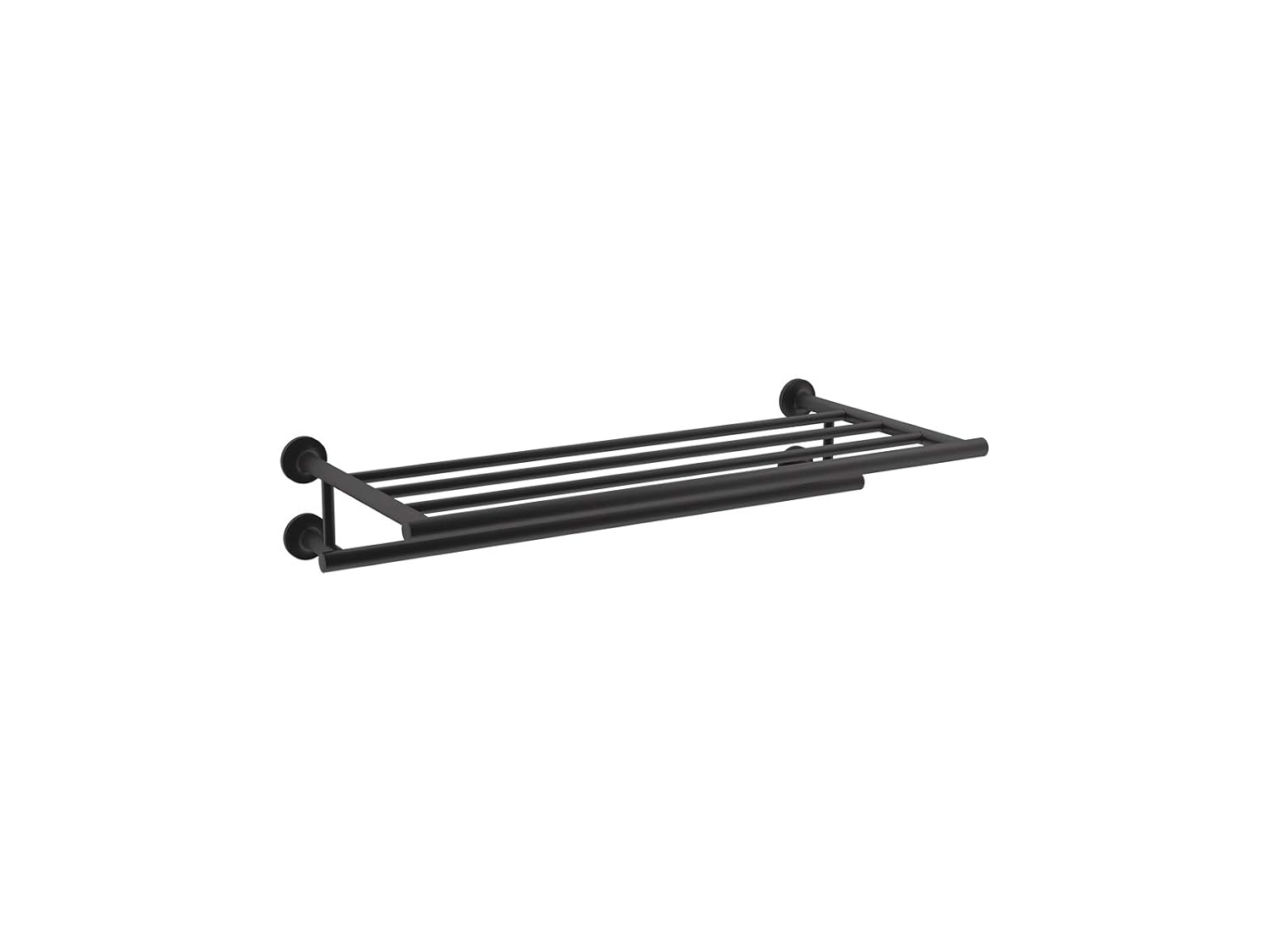 Purist® 24" Hotelier Metal Wall-Mount Bathroom Shelf, Towel Holder