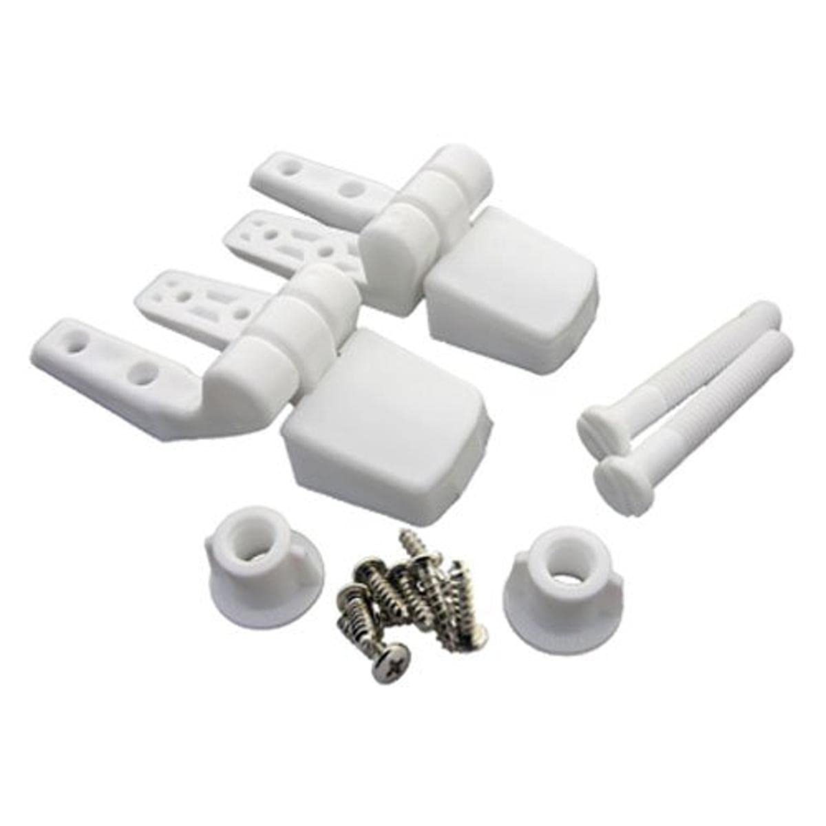 2Pcs Toilet Seat Hinge Includes Plastic Bolts Kit Fits Most plastic Toilet Seat Covers