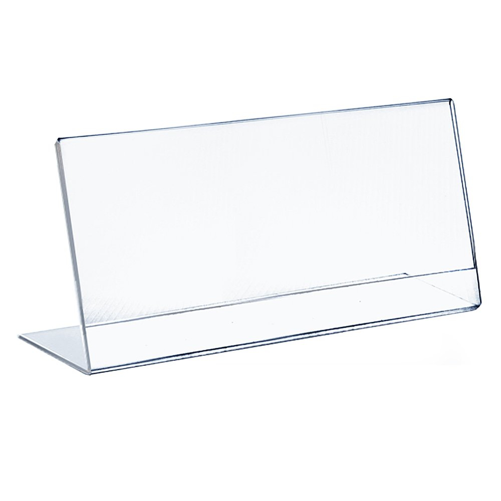 Azar Displays Angled L-Shaped Sign Holder Frame with Slant Back Design 17"x 11''High- Horizontal/Landscape, 10-Pack (Set of 10)