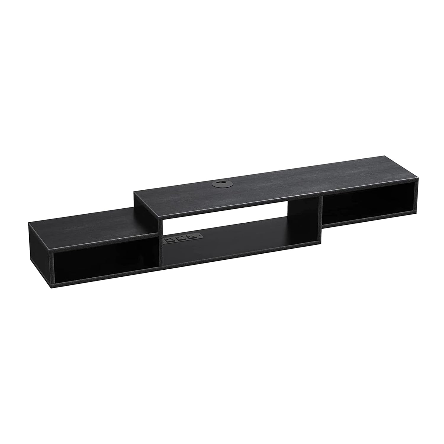 Black 59" Floating TV Stand with Cabinets and Shelves