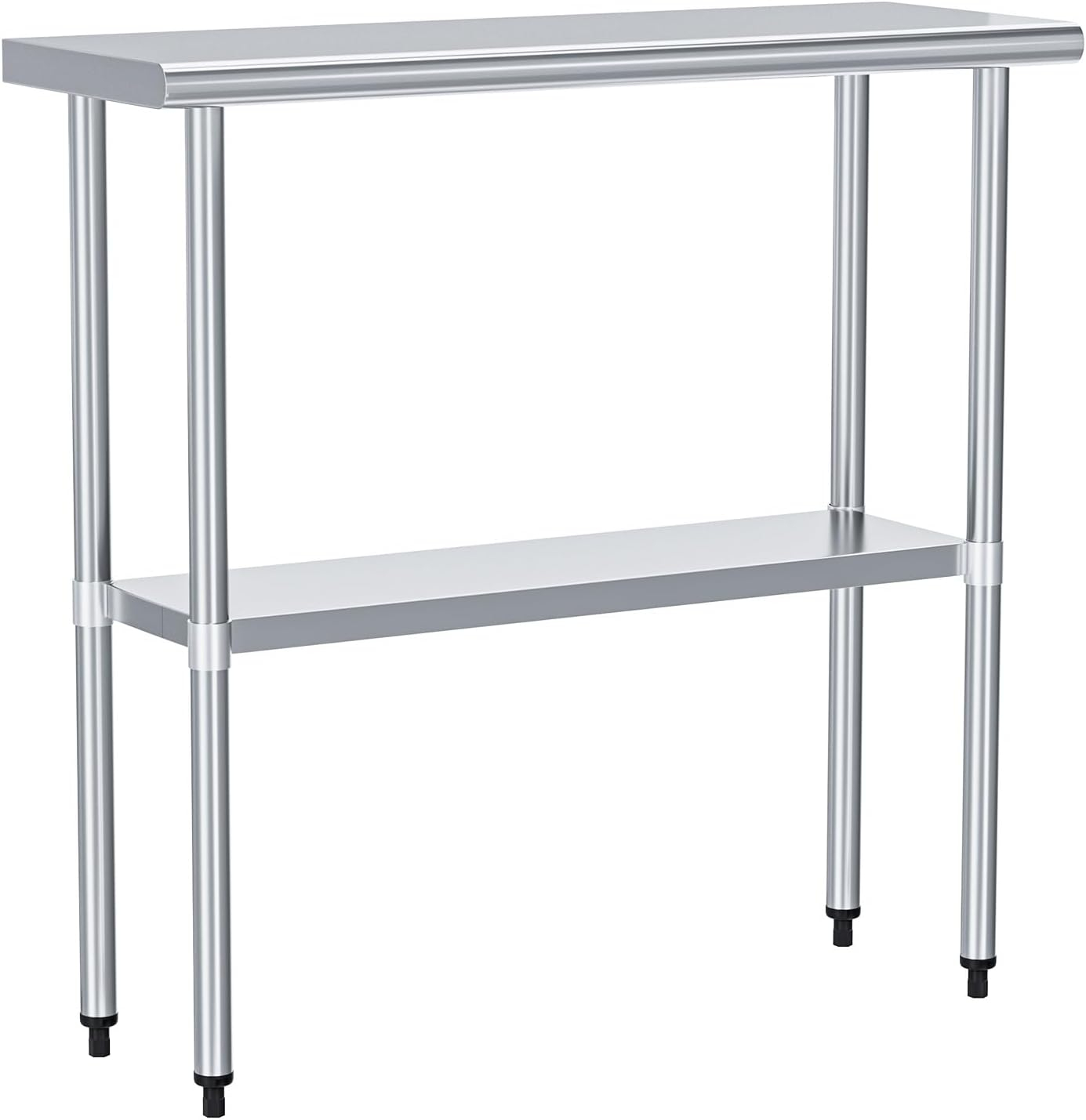 Stainless Steel Table for Food Prep & Work 30 x 48 inches Utility Table with Adjustable Undershelf, Commercial Workstation in Kitchen, Garage, Outdoor BBQ