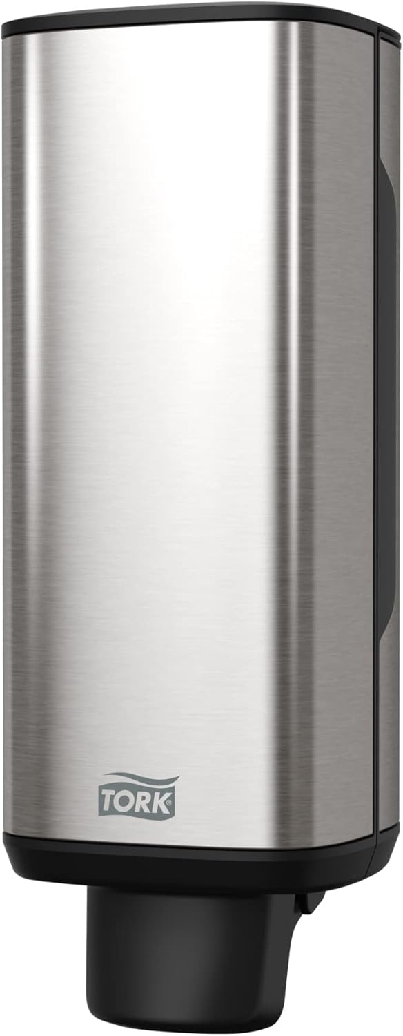 Tork Foam Skincare Manual Dispenser for Foam Soap and Hand Sanitizer 466000 - Economical, S4 Dispenser System, Color Stainless Steel (Pack of 1)