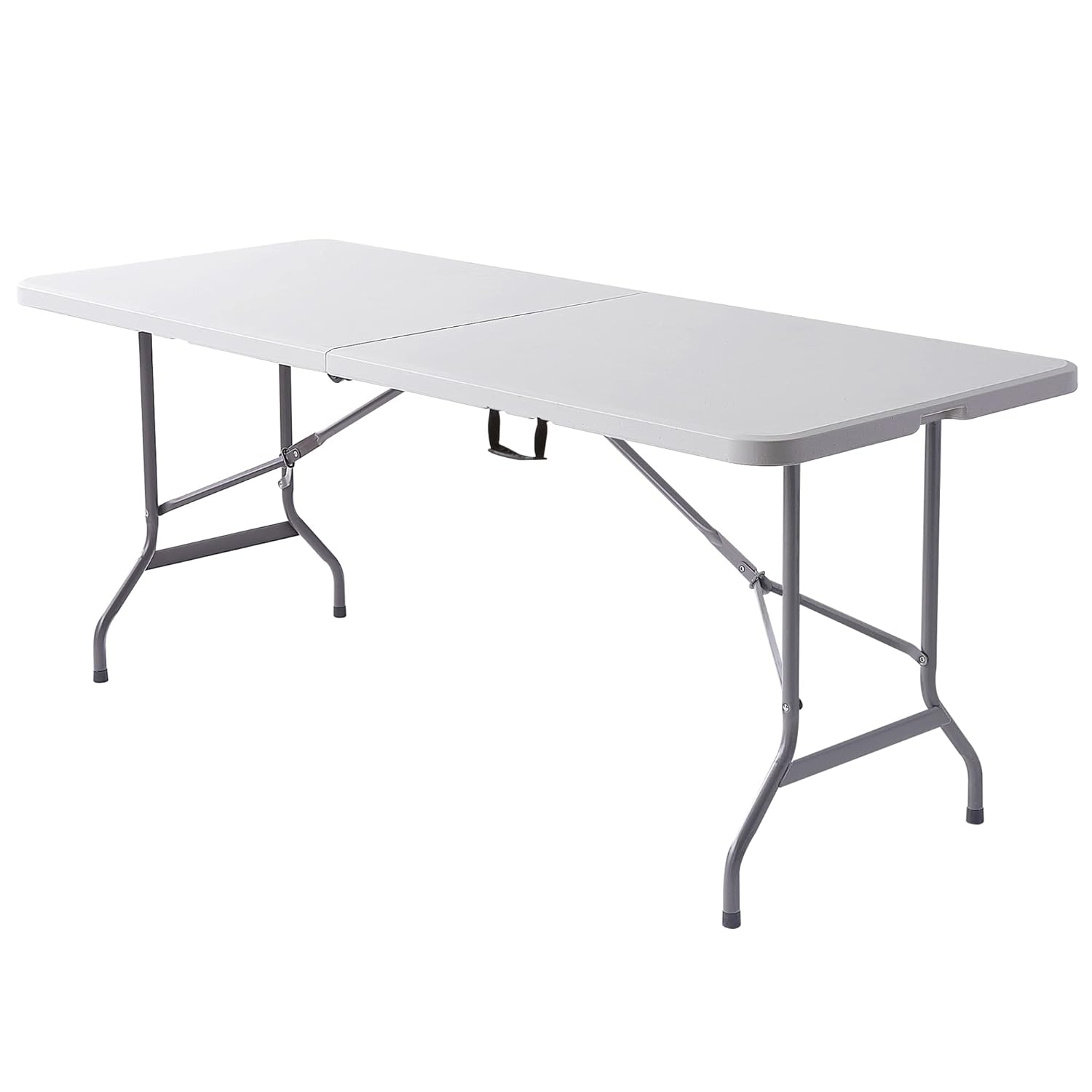 Platinum and Charcoal 6' Folding Table with Steel Legs